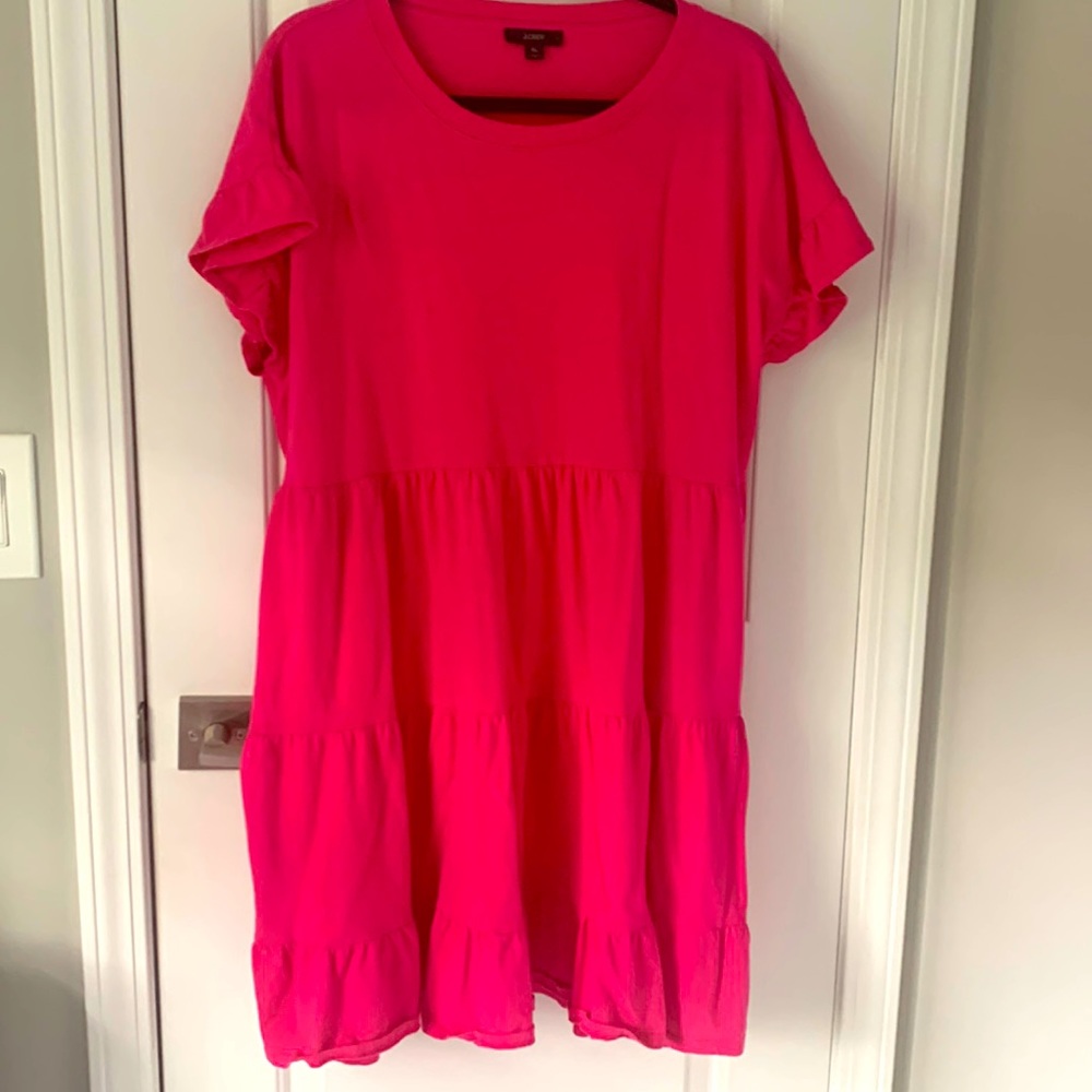 J Crew ruffle tiered dress XL EUC